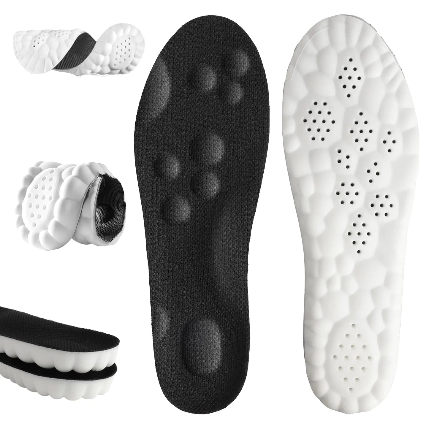 Cloudsole Insoles Orthopedic Cloud Insole for Men and Women U-Shape Memory Foam Insoles Plantar Fasciitis Insoles for Foot & Joint Support Anti Fatigue and Shock Absorption (Black 11-12)