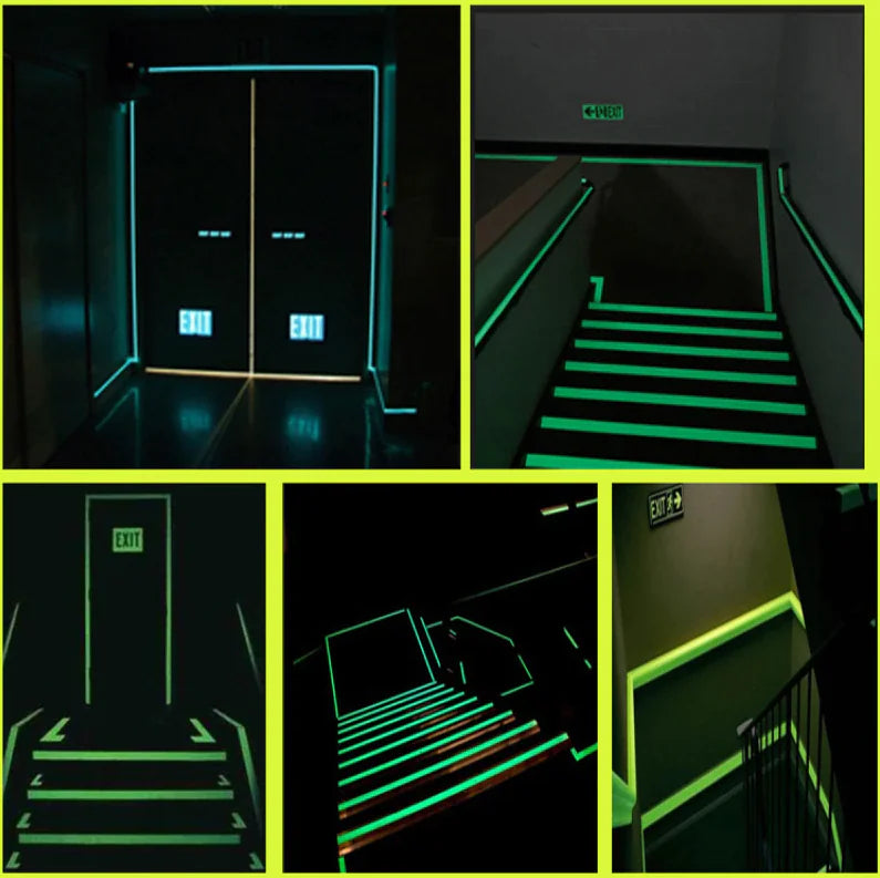 Self Adhesive Glow In The Dark Fluorescent Tape