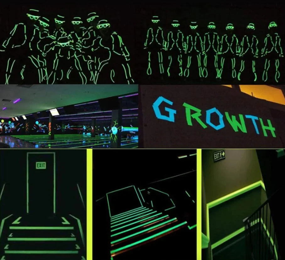 Self Adhesive Glow In The Dark Fluorescent Tape