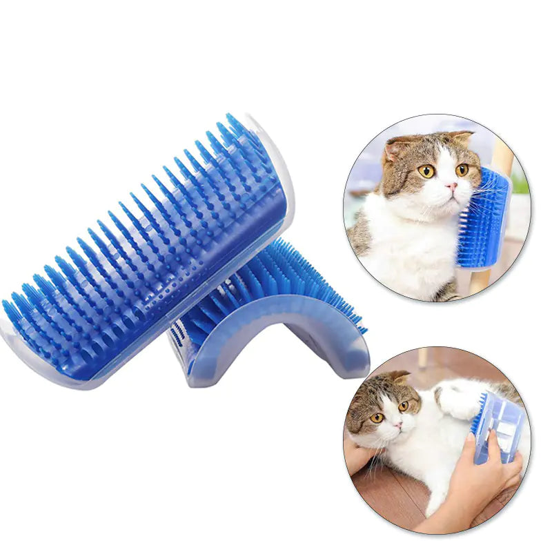 Cat Self Groomer Corner Wall Comb with Catnip