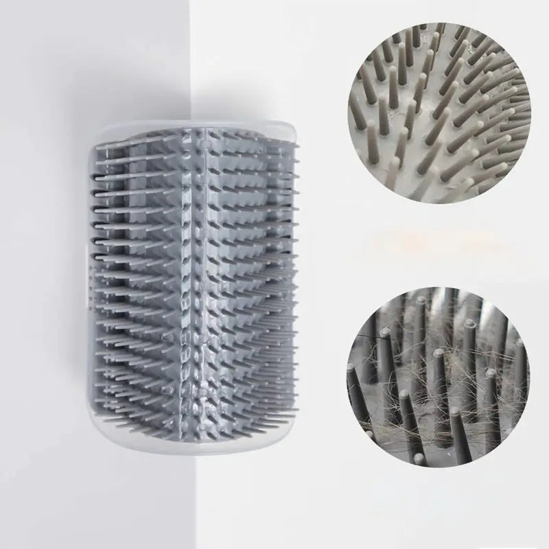 Cat Self Groomer Corner Wall Comb with Catnip