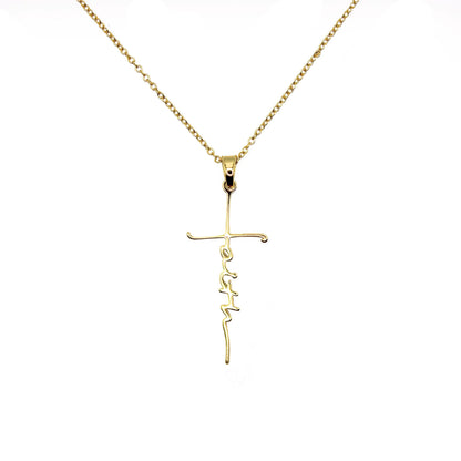 Faith Gold Cross Necklace | Christian Accessories